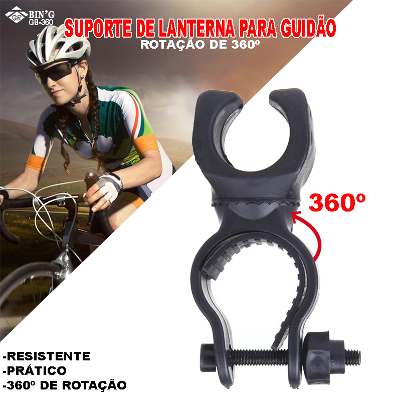 Suporte De Lanterna Tática Para Guidão Bicicleta Gira 360°
