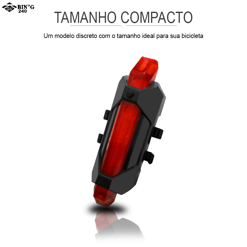 Luz Led Sinalização Recarregavel Usb Para Bicicleta